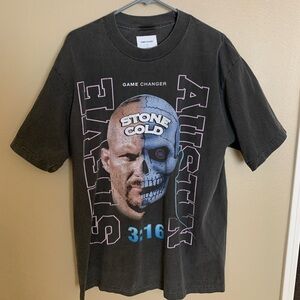 Stone Cold Steve Austin 3:16 Men Large Shirt GC Cotton Gray. Good Condition.